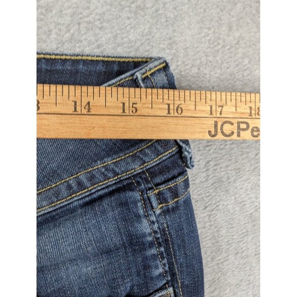 Hudson Jeans Womens 32 Blue Bootcut Distressed Made USA Button Fly Denim Pants - Picture 5 of 13